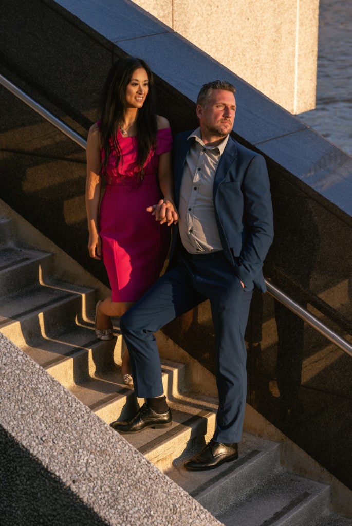 Couple on steps